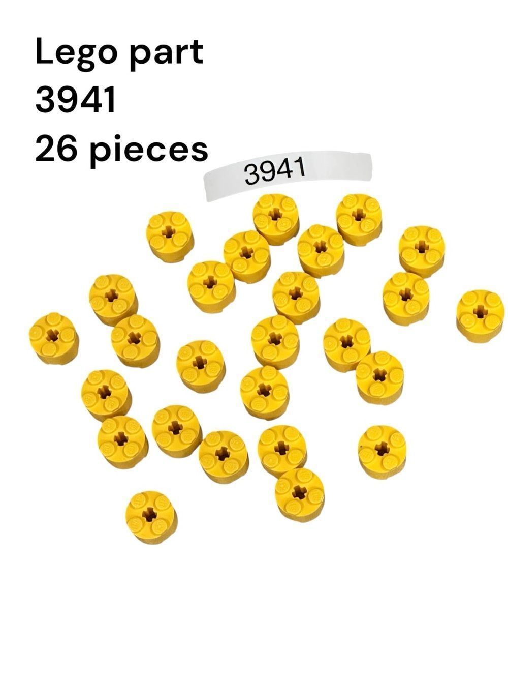 LEGO Yellow Round 1x1 Plate with Hole (Part 3941) - 26 Pieces